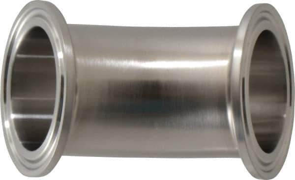 VNE - 1-1/2", Clamp Style, Sanitary Stainless Steel Pipe 45° Elbow - Tube OD Connection, Grade 304 - USA Tool & Supply