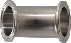 VNE - 1-1/2", Clamp Style, Sanitary Stainless Steel Pipe 45° Elbow - Tube OD Connection, Grade 304 - USA Tool & Supply