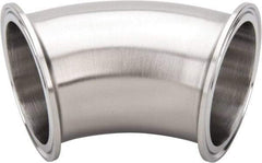 VNE - 2-1/2", Clamp Style, Sanitary Stainless Steel Pipe 45° Elbow - Tube OD Connection, Grade 304 - USA Tool & Supply