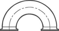 VNE - 1-1/2", Clamp Style, Sanitary Stainless Steel Pipe 180° U Bend - Tube OD Connection, Grade 316/316L - USA Tool & Supply