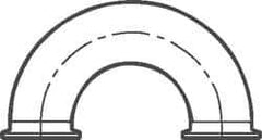 VNE - 2", Clamp Style, Sanitary Stainless Steel Pipe 180° U Bend - Tube OD Connection, Grade 316/316L - USA Tool & Supply