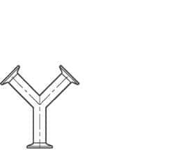VNE - 1", Clamp Style, Sanitary Stainless Steel Pipe True Y - Tube OD Connection, Grade 304 - USA Tool & Supply