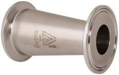 VNE - 1-1/2 x 1", Clamp Style, Sanitary Stainless Steel Pipe Concentric Reducer - Tube OD Connection, Grade 304 - USA Tool & Supply