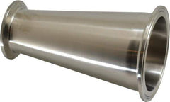 VNE - 2-1/2 x 1-1/2", Clamp Style, Sanitary Stainless Steel Pipe Concentric Reducer - Tube OD Connection, Grade 304 - USA Tool & Supply