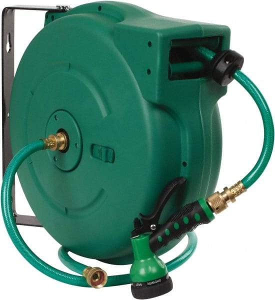 Value Collection - 65' Spring Retractable Hose Reel - 140 psi, Hose Included - USA Tool & Supply