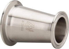 VNE - 2 x 1-1/2", Clamp Style, Sanitary Stainless Steel Pipe Concentric Reducer - Tube OD Connection, Grade 316/316L - USA Tool & Supply