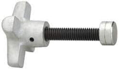Jergens - 1/2-13 Lobed Shoulder Swivel Pad Tip Steel Thumb Screw - 5-1/2" OAL, 2-1/2" Head Diam x 1-1/2" Head Height, Black Oxide (Stem), Cadmium-Plated (Head) & Zinc-Plated (Pad) Finish - USA Tool & Supply