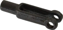 Jergens - 10-32 Thread, 7/16" Yoke Width, Carbon Steel, Tapped Yoke - 3/16" Hole Diam, 1" Hole Center to Neck, 3/8" Yoke Arm Height, 5/16" Neck Diam, 9/16" Neck Length, 1-9/16" OAL - USA Tool & Supply