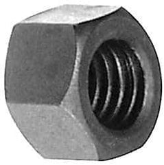 Jergens - 1-8 UNC Steel Right Hand Heavy Hex Nut - 1-1/2" Across Flats, 55/64" High, Black Oxide Finish - USA Tool & Supply