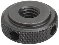 Gibraltar - 5/8-11" UNC Thread, Black Oxide Finish, Steel Round Knurled High Torque Check Nut - 7/16" Overall Height, 1-3/8" Head Diam, 1-1/8" Base Diam - USA Tool & Supply