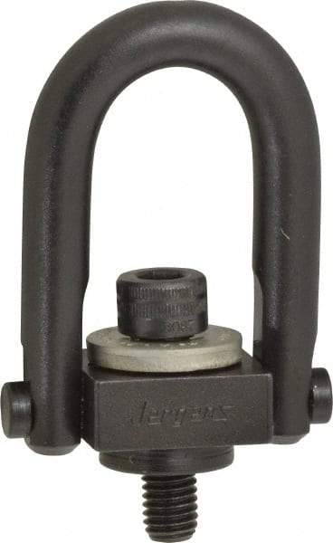 Jergens - 400 Lb Load Capacity Safety Engineered Center Pull Hoist Ring - M8 x 1.25 Thread, 12.5mm Thread Length, Alloy Steel, Black Oxide Finish - USA Tool & Supply