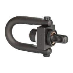 Jergens - 450 Lb Load Capacity Safety Engineered Center Pull Hoist Ring - M10 x 1.5 Thread, 17.5mm Thread Length, Alloy Steel, Black Oxide Finish - USA Tool & Supply