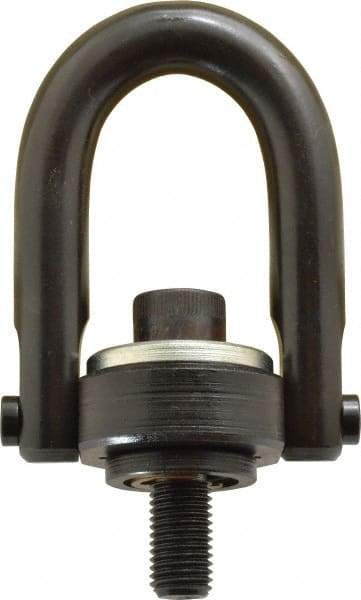 Jergens - 1,900 Lb Load Capacity Safety Engineered Center Pull Hoist Ring - M16 x 2.0 Thread, 29mm Thread Length, Alloy Steel, Black Oxide Finish - USA Tool & Supply