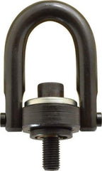 Jergens - 1,900 Lb Load Capacity Safety Engineered Center Pull Hoist Ring - M16 x 2.0 Thread, 29mm Thread Length, Alloy Steel, Black Oxide Finish - USA Tool & Supply