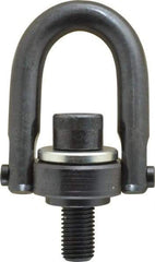 Jergens - 2,150 Lb Load Capacity Safety Engineered Center Pull Hoist Ring - M20 x 2.5 Thread, 34mm Thread Length, Alloy Steel, Black Oxide Finish - USA Tool & Supply