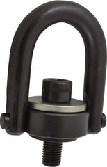 Jergens - 4,200 Lb Load Capacity Safety Engineered Center Pull Hoist Ring - M24 x 3.0 Thread, 37mm Thread Length, Alloy Steel, Black Oxide Finish - USA Tool & Supply