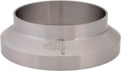 VNE - 3", E-Line Style, Sanitary Stainless Steel Pipe Short Welding Ferrule - Female Connection, Grade 316L - USA Tool & Supply