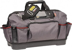 Stanley - 16 Pocket Black & Gray Polyester Tool Bag - 9-1/4" Wide x 19-1/4" Deep x 12-3/4" High - USA Tool & Supply