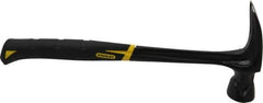 Stanley - 1-3/8 Lb Head, Straight Rip Claw Framing Hammer - 16" OAL, Forged Steel Head, 1-5/16" Face Diam, Smooth Face, Steel Handle with Grip - USA Tool & Supply