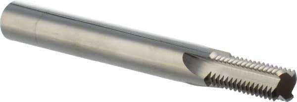 Scientific Cutting Tools - 1/4-19, 3/8-19 Thread, 3/8" Shank Diam, Bright Coating, Solid Carbide Straight Flute Thread Mill - 4 Flutes, 3-1/2" OAL, 1/4" Min Noml Diameter - USA Tool & Supply