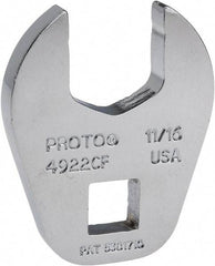 Proto - 11/16" 3/8" Drive Chrome Open End Crowfoot Wrench - 1.54" Head Diam x 1/4" Head Thickness - USA Tool & Supply