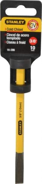 Stanley - 5-9/16" OAL x 3/8" Blade Width Cold Chisel - 3/8" Tip, 3/8" Stock, Chrome Vanadium Steel Handle - USA Tool & Supply