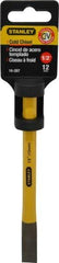 Stanley - 6" OAL x 1/2" Blade Width Cold Chisel - 1/2" Tip, 3/8" Stock, Chrome Vanadium Steel Handle - USA Tool & Supply