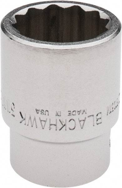 Blackhawk by Proto - 3/4" Drive, Standard Hand Socket - 6 Points, 2-13/64" OAL, Alloy Steel, Black Finish - USA Tool & Supply