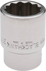 Blackhawk by Proto - 3/4" Drive, Standard Hand Socket - 6 Points, 2-13/64" OAL, Alloy Steel, Black Finish - USA Tool & Supply