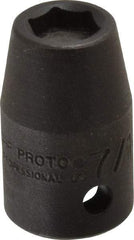 Proto - 1/2" Drive 7/16" Standard Impact Socket - 6 Points, 1-1/2" OAL - USA Tool & Supply