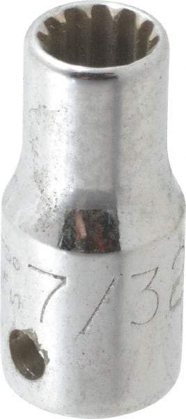 Proto - 1/4" Drive, 7/32" Socket, Spline Socket - 12 Points, 59/64" OAL - USA Tool & Supply