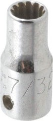Proto - 1/4" Drive, 7/32" Socket, Spline Socket - 12 Points, 59/64" OAL - USA Tool & Supply