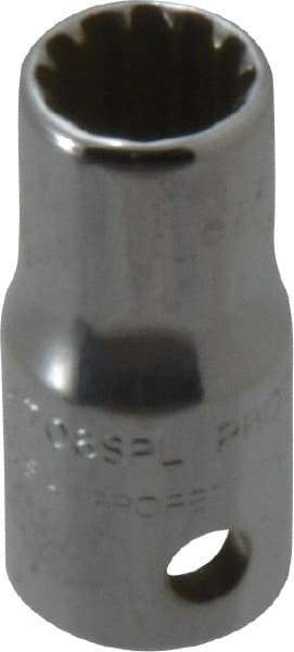 Proto - 1/4" Drive, 1/4" Socket, Spline Socket - 12 Points, 59/64" OAL - USA Tool & Supply