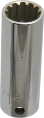 Proto - 3/8" Drive, 9/16" Socket, Spline Socket - 12 Points, 2-3/8" OAL - USA Tool & Supply