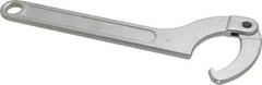 Facom - 3-5/32" to 4-23/32" Capacity, Satin Chrome Finish, Adjustable Hook Spanner Wrench - 13-37/64" OAL, 7/32" Hook Pin Height - USA Tool & Supply