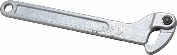 Facom - 19/32" to 1-3/8" Capacity, Satin Chrome Finish, Adjustable Hook Spanner Wrench - 6-39/64" OAL, 1/8" Hook Pin Height - USA Tool & Supply