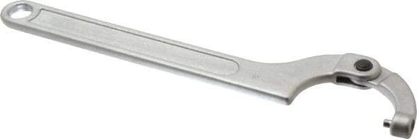 Facom - 1-31/32" to 3-5/32" Capacity, Satin Chrome Finish, Adjustable Pin Spanner Wrench - 11-1/32" OAL, 5mm Hook Pin Height - USA Tool & Supply