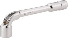 Facom - 1/2", 6 Point, Satin Chrome Coated, 90 ° Offset Socket Wrench - 152mm OAL, 19.5mm Head Thickness - USA Tool & Supply