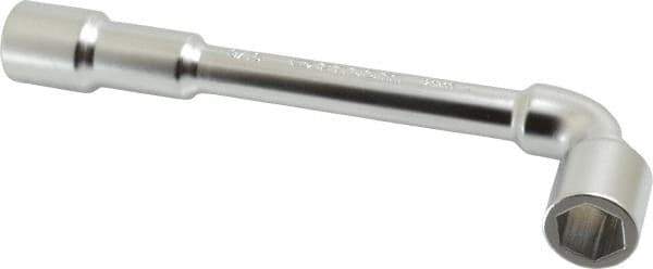 Facom - 9/16", 6 Point, Satin Chrome Coated, 90 ° Offset Socket Wrench - 169mm OAL, 22.5mm Head Thickness - USA Tool & Supply