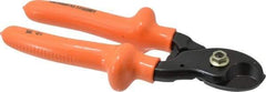 Facom - 7-7/8" OAL, 8mm Capacity, 63/64" Jaw Length x 1-3/8" Jaw Width, Insulated Cable Cutter Pliers - Round/Center Cut Head, Cushion Handles - USA Tool & Supply