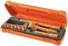 Facom - 9 Piece 3/8" Drive Socket Set - 12 Points, 8mm to 14mm Range, Metric Measurement Standard - USA Tool & Supply
