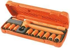 Facom - 12 Piece 1/2" Drive Socket Set - 12 Points, 8mm to 19mm Range, Metric Measurement Standard - USA Tool & Supply