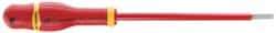 Facom - 175mm OAL Standard Slotted Screwdriver - 100mm Blade Length, Round Shank, Ergonomic Handle - USA Tool & Supply