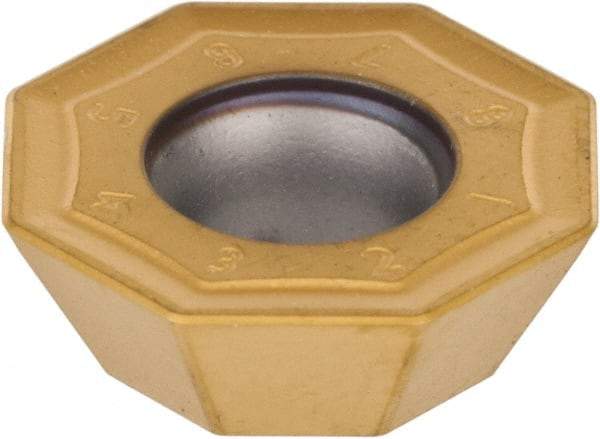 Kennametal - OFKT53 LB Grade KC725M Carbide Milling Insert - TiN/TiCN/TiN Finish, 0.1969" Thick, 0.5787" Inscribed Circle, 0.8mm Corner Radius - USA Tool & Supply