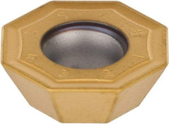 Kennametal - OFKT53 LB Grade KC725M Carbide Milling Insert - TiN/TiCN/TiN Finish, 0.1969" Thick, 0.5787" Inscribed Circle, 0.8mm Corner Radius - USA Tool & Supply