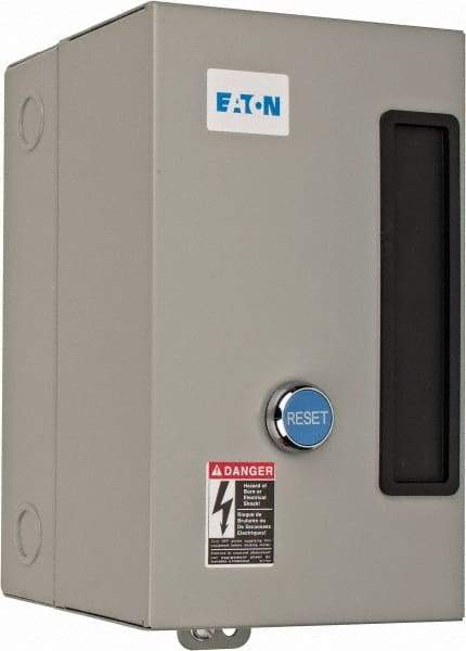 Eaton Cutler-Hammer - 208 Coil VAC, 9 Amp, Nonreversible Enclosed Enclosure NEMA Motor Starter - 1-1/2 hp at 1 Phase, 1 Enclosure Rating - USA Tool & Supply