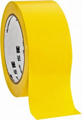 3M - Yellow Solid Color Vinyl Tape - 2" Wide x 108' Long x 0.005" Thick, General Traffic - USA Tool & Supply