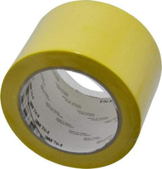 3M - Yellow Solid Color Vinyl Tape - 3" Wide x 108' Long x 0.005" Thick, General Traffic - USA Tool & Supply