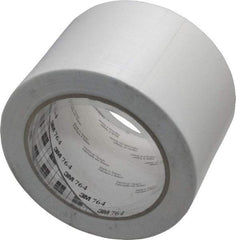 3M - White Solid Color Vinyl Tape - 3" Wide x 108' Long x 0.005" Thick, General Traffic - USA Tool & Supply