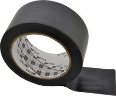 3M - Black Solid Color Vinyl Tape - 2" Wide x 108' Long x 0.005" Thick, General Traffic - USA Tool & Supply
